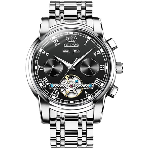 OLEVS 6607 Multi-function Men Big Flywheel Automatic Waterproof Mechanical Watch