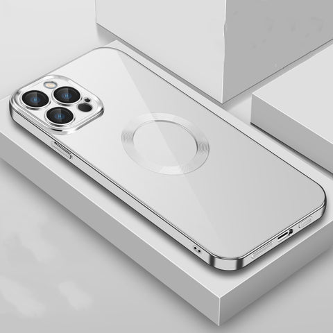 9D Electroplated Edge Len Film Clear PC + TPU Shockproof Case, For iPhone 11, For iPhone 11 Pro Max, For iPhone 12, For iPhone 12 Pro Max, For iPhone 13, For iPhone 13 Pro