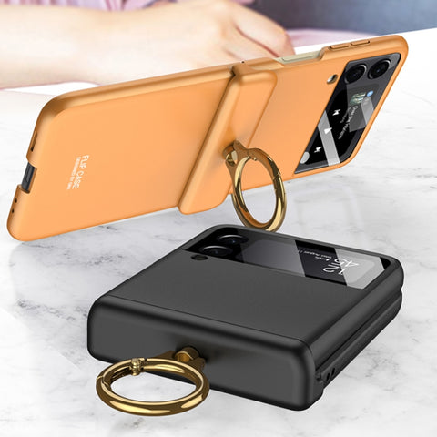 GKK Magnetic Hinged Flip Case with Ring Holder, For Samsung Galaxy Z Flip3 5G