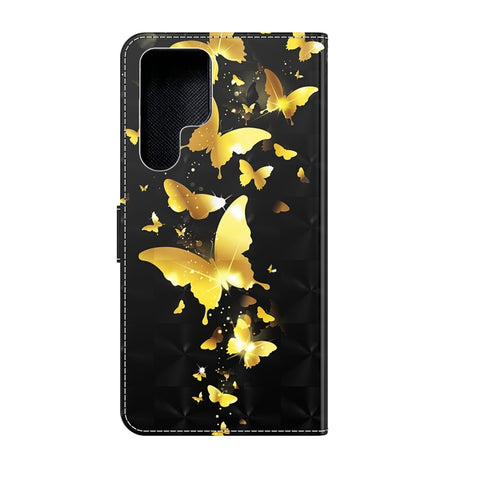 3D Painting Pattern TPU + PU Leather Phone Case, For Samsung Galaxy S22 Ultra 5G