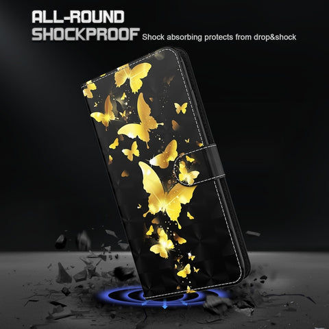 3D Painting Pattern TPU + PU Leather Phone Case, For Samsung Galaxy S22 Ultra 5G