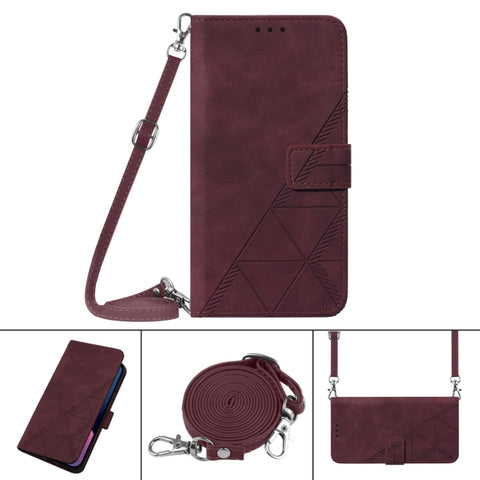 Crossbody 3D Embossed Flip Leather Phone Case, For Samsung Galaxy A13 5G