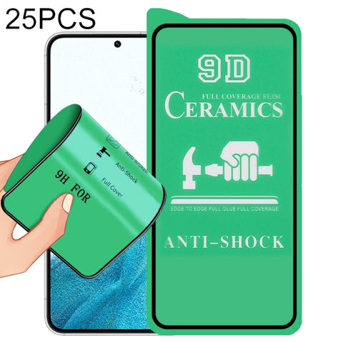 25 PCS 9D Full Screen Glue Ceramic Film, For Samsung Galaxy S22 5G (25pcs), For Samsung Galaxy S22+ 5G (25pcs), For Samsung Galaxy S22 Ultra 5G (25pcs)