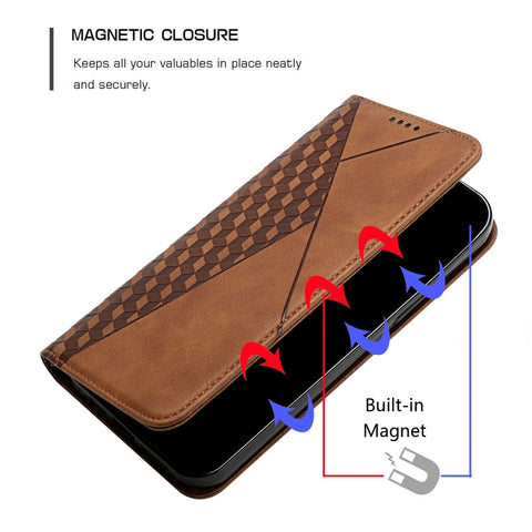 Diamond Splicing Skin Feel Magnetic Leather Phone Case, For Samsung Galaxy A23
