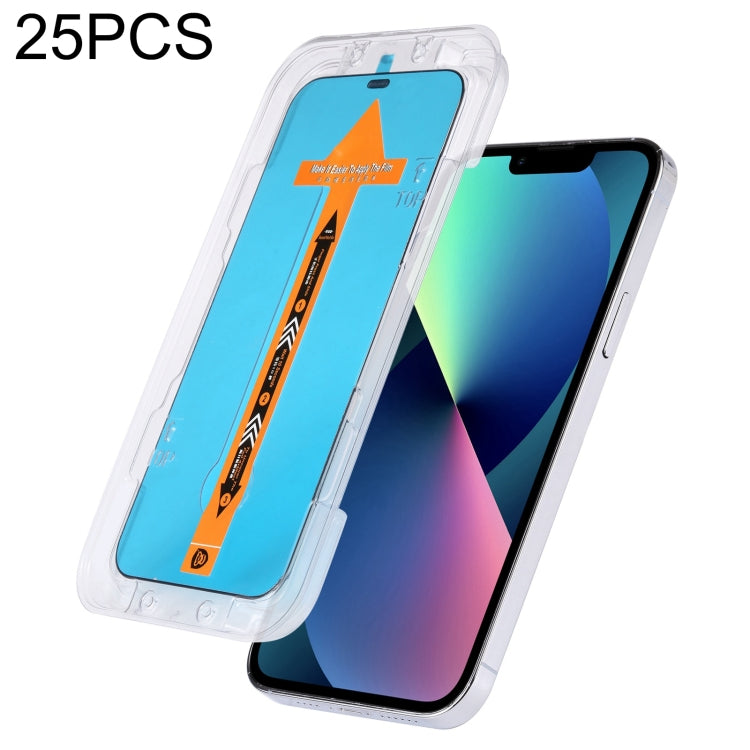 For iPhone 17e / 16e / 13 / 13 Pro 25pcs Fast Attach Dust-proof Anti-static Tempered Glass Film, For iPhone 13 mini (25PCS), For iPhone 17e / 16e / 13 / 13 Pro (25PCS), For iPhone 13 Pro Max (25PCS), For iPhone 12 mini(25PCS)                           ...