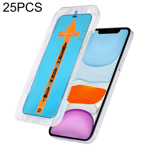 For iPhone 17e / 16e / 13 / 13 Pro 25pcs Fast Attach Dust-proof Anti-static Tempered Glass Film, For iPhone 13 mini (25PCS), For iPhone 17e / 16e / 13 / 13 Pro (25PCS), For iPhone 13 Pro Max (25PCS), For iPhone 12 mini(25PCS)                           ...