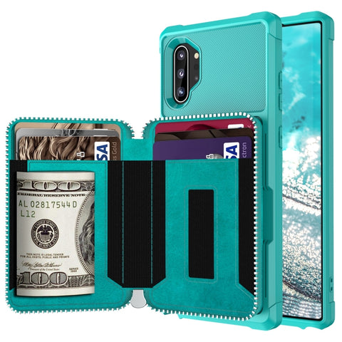 Zipper Wallet Card Bag PU Back Phone Case, For Samsung Galaxy S20, For Samsung Galaxy S20+, For Samsung Galaxy S20 Ultra, For Samsung Galaxy Note10, For Samsung Galaxy Note10+