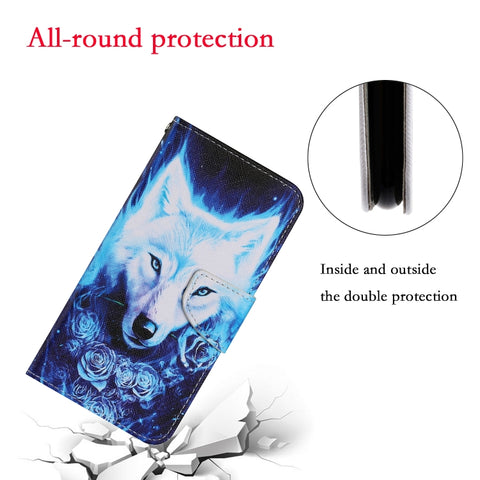 Coloured Drawing Pattern Leather Phone Case, For OPPO A16, For Huawei P Smart 2021, For vivo Y21