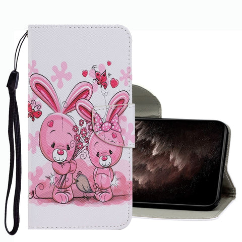 Coloured Drawing Pattern Leather Phone Case, For OPPO A16, For Huawei P Smart 2021, For vivo Y21