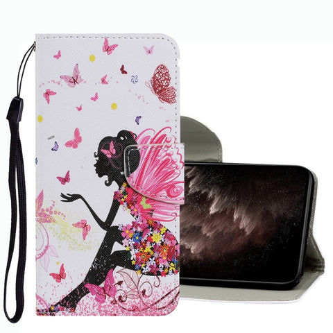 Coloured Drawing Pattern Leather Phone Case, For OPPO A16, For Huawei P Smart 2021, For vivo Y21