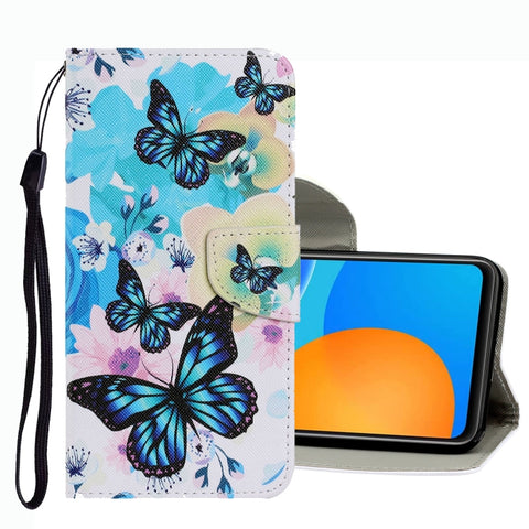 Coloured Drawing Pattern Leather Phone Case, For OPPO A16, For Huawei P Smart 2021, For vivo Y21