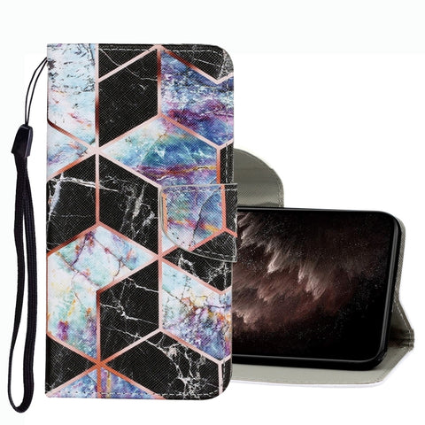 Coloured Drawing Pattern Leather Phone Case, For OPPO A16, For Huawei P Smart 2021, For vivo Y21