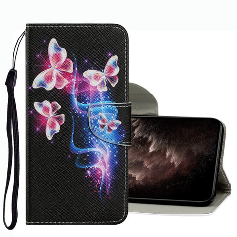 Coloured Drawing Pattern Leather Phone Case, For OPPO A16, For Huawei P Smart 2021, For vivo Y21