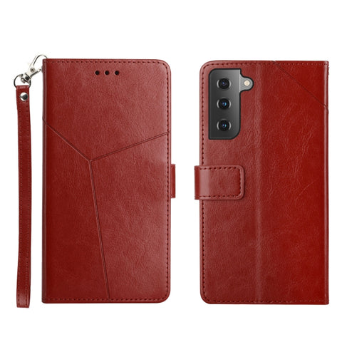 Y Stitching Horizontal Flip Leather Phone Case, For Samsung Galaxy S22, For Samsung Galaxy S22+, For Samsung Galaxy S22 Ultra