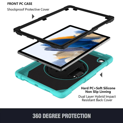 Rotary Grab Silicone + PC Tablet Case, For Samsung Galaxy Tab A8 10.5 2021