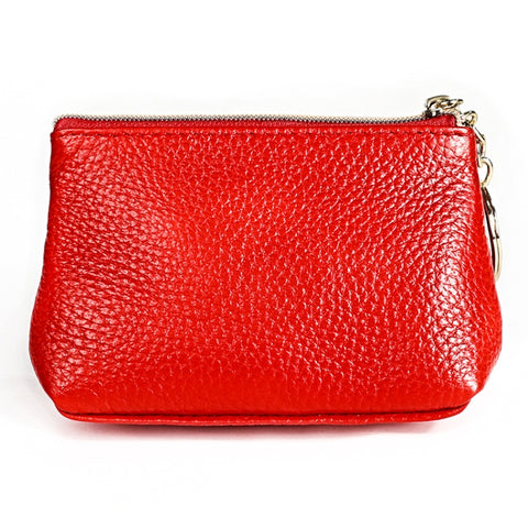 Litchi Texture Cowhide Hand Held Small Wallet for Ladies