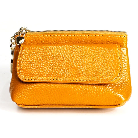 Litchi Texture Cowhide Hand Held Small Wallet for Ladies