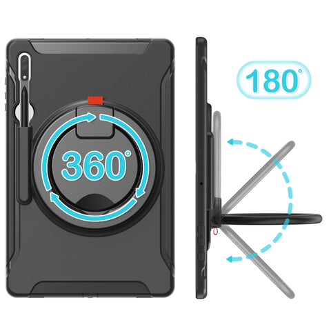 360 Rotation Handle Grip TPU + PC Tablet Case, For Samsung Galaxy Tab S10 Ultra / S9 Ultra /  S8 Ultra