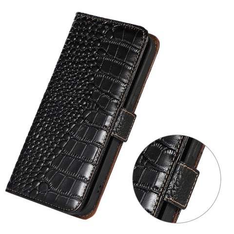 Crocodile Top Layer Cowhide Leather Phone Case, For Alcatel 1B 2022, For Nokia X100, For OPPO Reno7 4G Global/F21 Pro 4G, For Xiaomi Redmi 10A / 9C, For Samsung Galaxy F23 5G / M23, For Samsung Galaxy M33 5G, For Samsung Galaxy M53 5G, For Xiaomi 12 Pr...