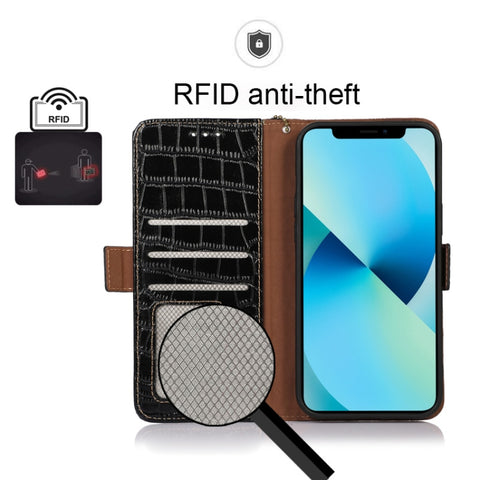 Crocodile Top Layer Cowhide Leather Phone Case, For Alcatel 1B 2022, For Nokia X100, For OPPO Reno7 4G Global/F21 Pro 4G, For Xiaomi Redmi 10A / 9C, For Samsung Galaxy F23 5G / M23, For Samsung Galaxy M33 5G, For Samsung Galaxy M53 5G, For Xiaomi 12 Pr...