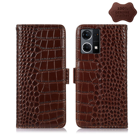 Crocodile Top Layer Cowhide Leather Phone Case, For Alcatel 1B 2022, For Nokia X100, For OPPO Reno7 4G Global/F21 Pro 4G, For Xiaomi Redmi 10A / 9C, For Samsung Galaxy F23 5G / M23, For Samsung Galaxy M33 5G, For Samsung Galaxy M53 5G, For Xiaomi 12 Pr...