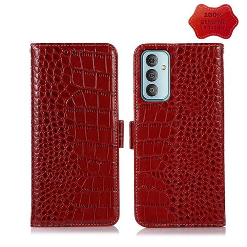Crocodile Top Layer Cowhide Leather Phone Case, For Alcatel 1B 2022, For Nokia X100, For OPPO Reno7 4G Global/F21 Pro 4G, For Xiaomi Redmi 10A / 9C, For Samsung Galaxy F23 5G / M23, For Samsung Galaxy M33 5G, For Samsung Galaxy M53 5G, For Xiaomi 12 Pr...