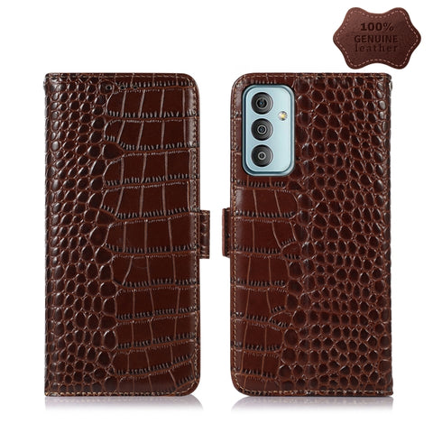 Crocodile Top Layer Cowhide Leather Phone Case, For Alcatel 1B 2022, For Nokia X100, For OPPO Reno7 4G Global/F21 Pro 4G, For Xiaomi Redmi 10A / 9C, For Samsung Galaxy F23 5G / M23, For Samsung Galaxy M33 5G, For Samsung Galaxy M53 5G, For Xiaomi 12 Pr...