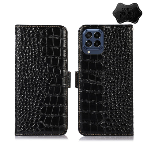 Crocodile Top Layer Cowhide Leather Phone Case, For Alcatel 1B 2022, For Nokia X100, For OPPO Reno7 4G Global/F21 Pro 4G, For Xiaomi Redmi 10A / 9C, For Samsung Galaxy F23 5G / M23, For Samsung Galaxy M33 5G, For Samsung Galaxy M53 5G, For Xiaomi 12 Pr...
