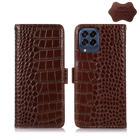 Crocodile Top Layer Cowhide Leather Phone Case, For Alcatel 1B 2022, For Nokia X100, For OPPO Reno7 4G Global/F21 Pro 4G, For Xiaomi Redmi 10A / 9C, For Samsung Galaxy F23 5G / M23, For Samsung Galaxy M33 5G, For Samsung Galaxy M53 5G, For Xiaomi 12 Pr...