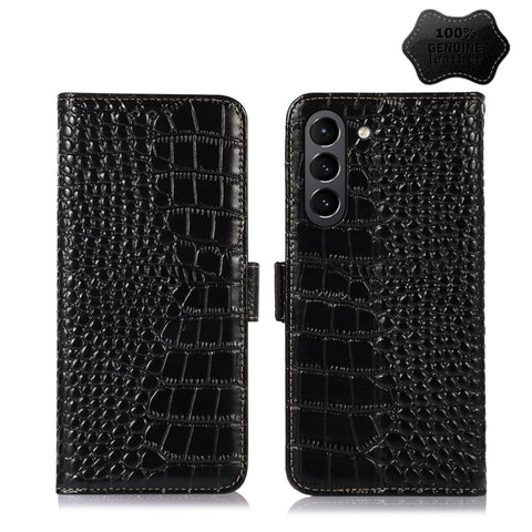 Crocodile Top Layer Cowhide Leather Phone Case, For Alcatel 1B 2022, For Nokia X100, For OPPO Reno7 4G Global/F21 Pro 4G, For Xiaomi Redmi 10A / 9C, For Samsung Galaxy F23 5G / M23, For Samsung Galaxy M33 5G, For Samsung Galaxy M53 5G, For Xiaomi 12 Pr...
