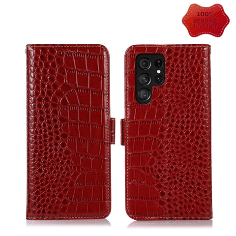 Crocodile Top Layer Cowhide Leather Phone Case, For Alcatel 1B 2022, For Nokia X100, For OPPO Reno7 4G Global/F21 Pro 4G, For Xiaomi Redmi 10A / 9C, For Samsung Galaxy F23 5G / M23, For Samsung Galaxy M33 5G, For Samsung Galaxy M53 5G, For Xiaomi 12 Pr...