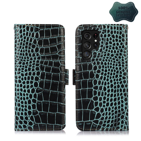 Crocodile Top Layer Cowhide Leather Phone Case, For Alcatel 1B 2022, For Nokia X100, For OPPO Reno7 4G Global/F21 Pro 4G, For Xiaomi Redmi 10A / 9C, For Samsung Galaxy F23 5G / M23, For Samsung Galaxy M33 5G, For Samsung Galaxy M53 5G, For Xiaomi 12 Pr...