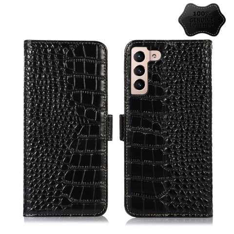 Crocodile Top Layer Cowhide Leather Phone Case, For Alcatel 1B 2022, For Nokia X100, For OPPO Reno7 4G Global/F21 Pro 4G, For Xiaomi Redmi 10A / 9C, For Samsung Galaxy F23 5G / M23, For Samsung Galaxy M33 5G, For Samsung Galaxy M53 5G, For Xiaomi 12 Pr...