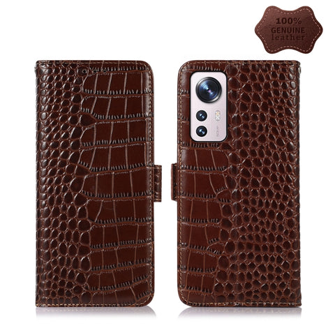 Crocodile Top Layer Cowhide Leather Phone Case, For Alcatel 1B 2022, For Nokia X100, For OPPO Reno7 4G Global/F21 Pro 4G, For Xiaomi Redmi 10A / 9C, For Samsung Galaxy F23 5G / M23, For Samsung Galaxy M33 5G, For Samsung Galaxy M53 5G, For Xiaomi 12 Pr...