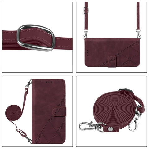 Crossbody 3D Embossed Flip Leather Phone Case, For Samsung Galaxy M53 5G