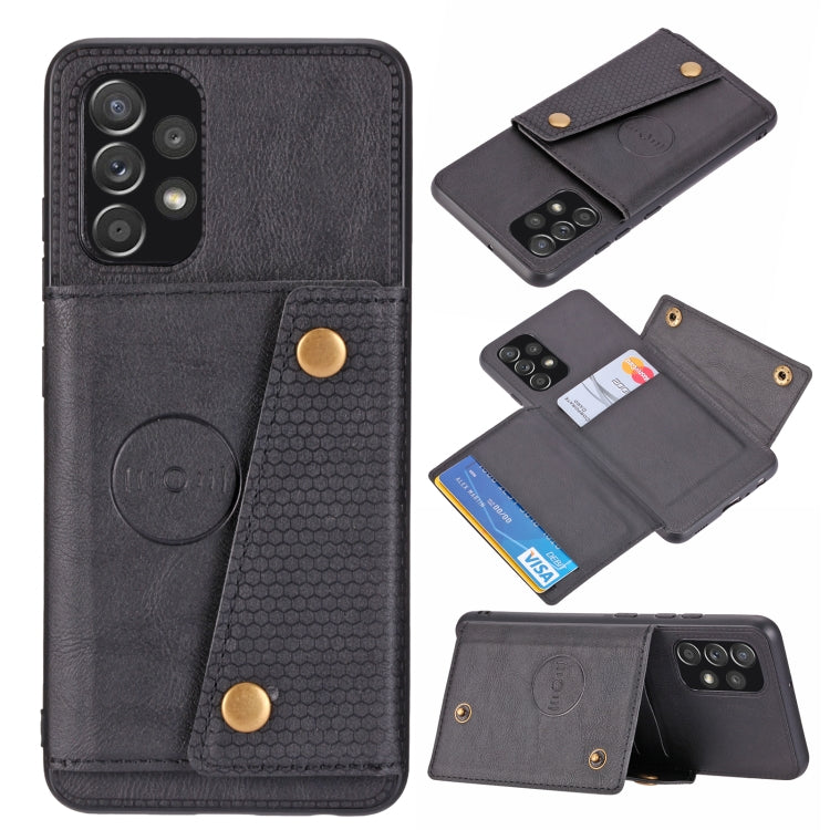 Double Buckle PU + TPU Shockproof Magnetic Phone Case, For Samsung Galaxy A73 5G