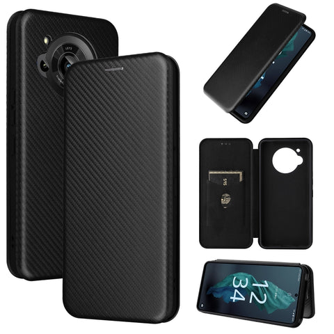 Carbon Fiber Texture Magnetic Leather Phone Case, For OPPO A57 5G, For OPPO Reno7 4G / F21 Pro 4G, For Samsung Galaxy M33 5G, For Sharp Simple Sumaho 6, For Sharp Aquos R7