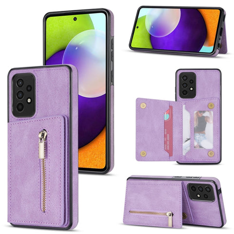 Zipper Card Holder Phone Case, For Samsung Galaxy S22 Ultra 5G, For Samsung Galaxy A53 5G