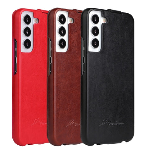 Fierre Shann 64 Texture Vertical Flip PU Leather Phone Case, For Samsung Galaxy S22 5G, For Samsung Galaxy S22+ 5G, For Samsung Galaxy S22 Ultra 5G