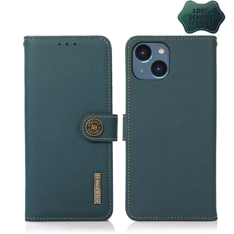KHAZNEH Custer Genuine Leather RFID Phone Case, For iPhone 14 Plus, For iPhone 14 Pro Max, For iPhone 14 Pro, For iPhone 14