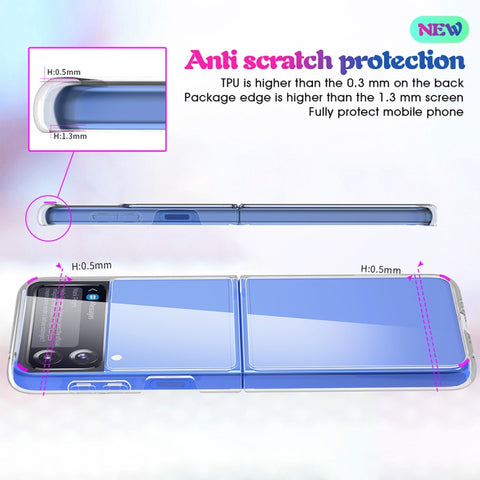 Simple All-inclusive Clear Crystal Acrylic +TPU Shockproof Case, For Samsung Galaxy Z Flip4 5G