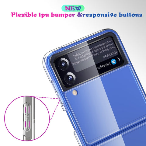 Simple All-inclusive Clear Crystal Acrylic +TPU Shockproof Case, For Samsung Galaxy Z Flip4 5G