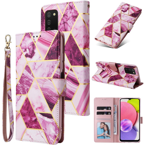 Marble Bronzing Stitching Leather Phone Case, For Samsung Galaxy A03s EU Version, For Samsung Galaxy A13 4G, For Samsung Galaxy A23
