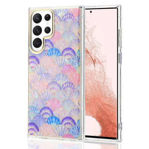Electroplating Shell Texture Phone Case, For Samsung Galaxy S22 Ultra 5G