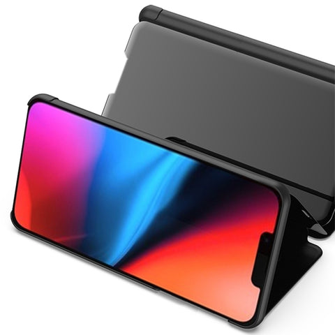 Plated Mirror Horizontal Flip Leather Phone Case with Holder, For iPhone 14, For iPhone 14 Plus, For iPhone 14 Pro, For iPhone 14 Pro Max