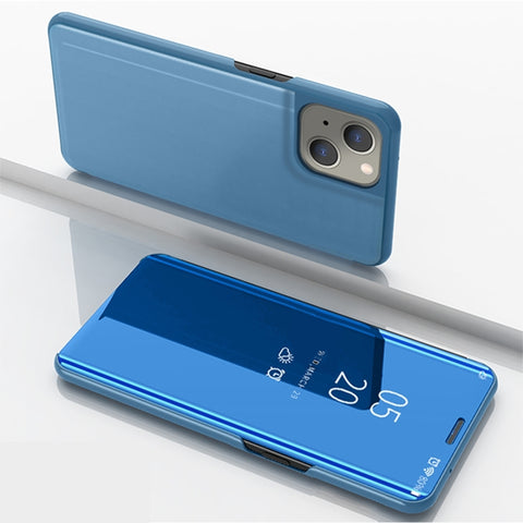 Plated Mirror Horizontal Flip Leather Phone Case with Holder, For iPhone 14, For iPhone 14 Plus, For iPhone 14 Pro, For iPhone 14 Pro Max
