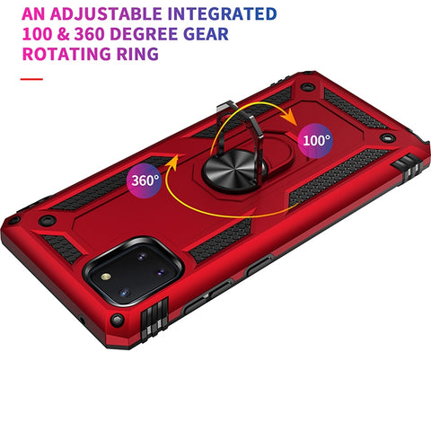 Shockproof TPU + PC Protective Case with 360 Degree Rotating Holder, For Galaxy A01, For Galaxy A81 / Note 10 Lite, For Galaxy A91 / S10 Lite