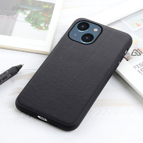 Lambskin Texture Genuine Leather Phone Case, For iPhone 14, For iPhone 14 Plus, For iPhone 14 Pro, For iPhone 14 Pro Max