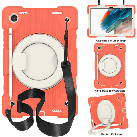 Silicone + PC Full Body Protection Tablet Case With Holder & Strap, For Samsung Galaxy Tab A8 10.5 2021, For iPad 10.2 2019/10.2 2020/10.2 2021, For iPad 9.7 2018, For iPad Pro 11 2020/Pro 11 2018/Air 2020/Air 2022