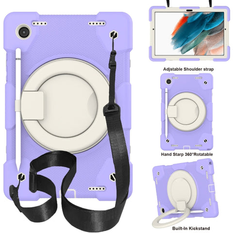 Silicone + PC Full Body Protection Tablet Case With Holder & Strap, For Samsung Galaxy Tab A8 10.5 2021, For iPad 10.2 2019/10.2 2020/10.2 2021, For iPad 9.7 2018, For iPad Pro 11 2020/Pro 11 2018/Air 2020/Air 2022